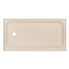 Single Threshold Shower Base, Voltaire, 60 x 32 in Biscuit