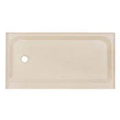 Single Threshold Shower Base, Voltaire, 60 x 32 in Biscuit