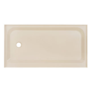 Single Threshold Shower Base, Voltaire, 60 x 32 in Biscuit