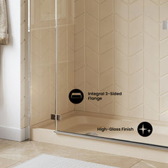 Single Threshold Shower Base, Voltaire, 60 x 32 in Biscuit