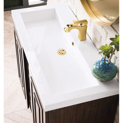 Single Vanity, Alicante, 39.5 Inch, Wall Mounted, Mid-Century Acacia
