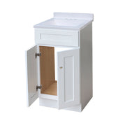 Single Vanity in White with Integrated Cultured Marble Sink