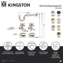 Sink Trim Kit, Gehry, P-Trap and Supply Lines in Polished Nickel