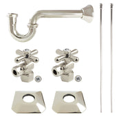 Sink Trim Kit, Trapeze, with P-Trap and Angle Stops in Polished Nickel