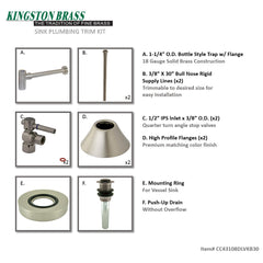 Sink Trim Kit, Trimscape, Bottle Trap and Drain in Brushed Nickel