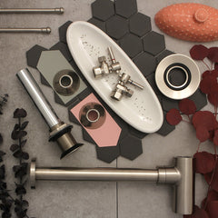 Sink Trim Kit, Trimscape, Bottle Trap and Drain in Brushed Nickel