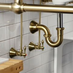 Sink Trim Kit, Trimscape, Traditional with P-Trap in Brushed Brass