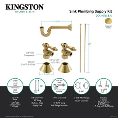 Sink Trim Kit, Trimscape, Traditional with P-Trap in Brushed Brass