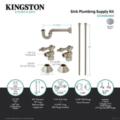 Sink Trim Kit, Trimscape, Traditional with P-Trap in Brushed Nickel