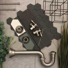 Sink Trim Kit, Trimscape, Traditional with P-Trap in Brushed Nickel