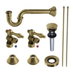 Sink Trim Kit, Trimscape, with P-Trap and Overflow Drain in Antique Brass