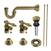Sink Trim Kit, Trimscape, with P-Trap and Overflow Drain in Antique Brass