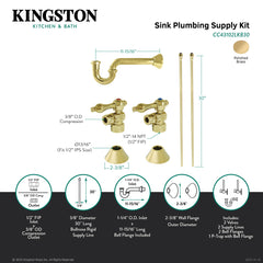 Sink Trim Kit, Trimscape with P-Trap in Polished Brass