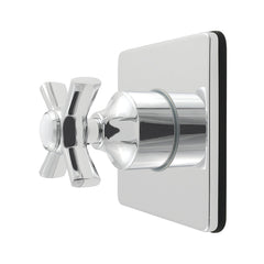 Six-Way Diverter Valve, Tulare, Single Handle with Square Trim in Polished Chrome