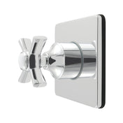 Six-Way Diverter Valve, Tulare, Single Handle with Square Trim in Polished Chrome