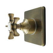 Six-Way Diverter Valve, Tulare, Square Trim Kit in Antique Brass