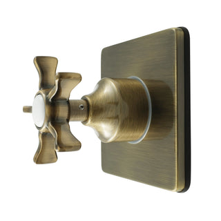 Six-Way Diverter Valve, Tulare, Square Trim Kit in Antique Brass