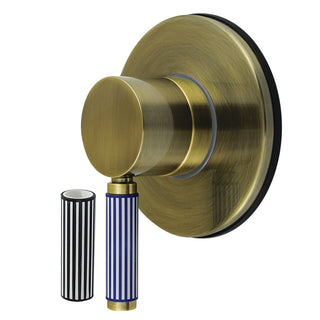 Six-Way Diverter Valve, Verona, Single Handle with Round Trim in Antique Brass