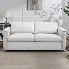 Sleeper Loveseat, Full Size Pull-Out Sofa Bed, Nailhead Trim