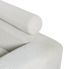 Sleeper Sectional Sofa Bed, U-Shaped, Reversible, Beige Fabric, Black Legs