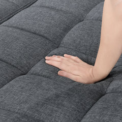 Sleeper Sofa Bed, Twin Size, Dark Gray Polyester Linen, Black Legs
