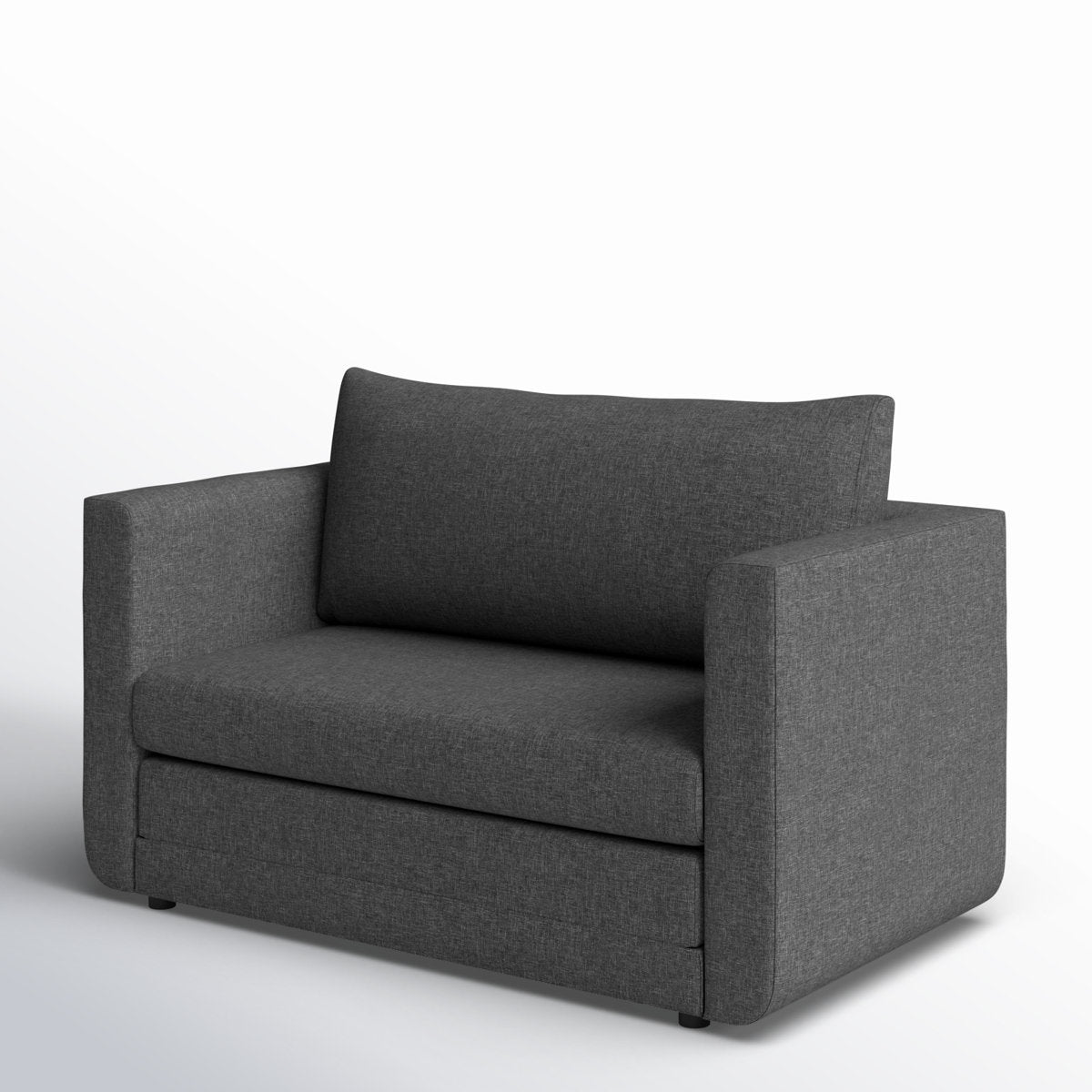Sleeper Sofa, Twin Size, Dark Gray Polyester with Pine Frame