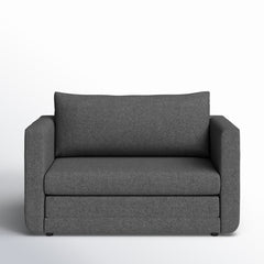 Sleeper Sofa, Twin Size, Dark Gray Polyester with Pine Frame