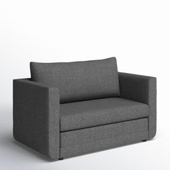 Sleeper Sofa, Twin Size, Dark Gray Polyester with Pine Frame