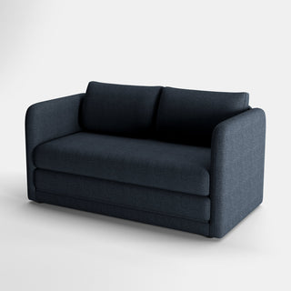 Sleeper Sofa, Twin Size, Navy Blue Polyester with Black Legs
