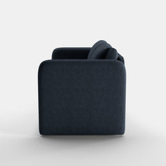 Sleeper Sofa, Twin Size, Navy Blue Polyester with Black Legs