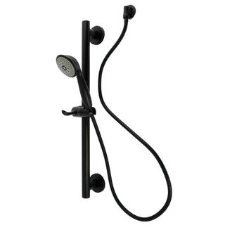 Slide Bar Shower System, Tulare, with 24 Inch Grab Bar in Matte Black