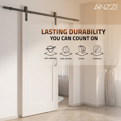 Sliding Barn Door, Cenote, 36 in. x 84 in. with Matte Black Hardware
