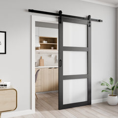 Sliding Barn Door, Sonora Series, 36 in. x 84 in. in Dark Gray