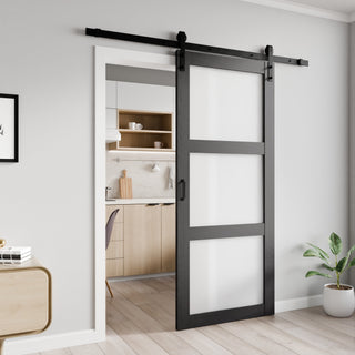 Sliding Barn Door, Sonora Series, 36 in. x 84 in. in Dark Gray
