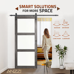 Sliding Barn Door, Sonora Series, 36 in. x 84 in. in Dark Gray