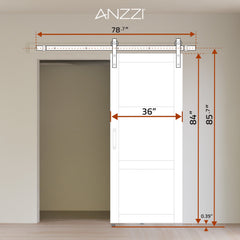 Sliding Barn Door, Sonora Series, 36 in. x 84 in. in Dark Gray