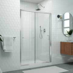 Sliding Shower Door, Levantine, Semi-Frameless, 44-48 in. W x 72 in. H, Chrome
