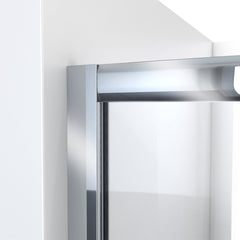 Sliding Shower Door, Levantine, Semi-Frameless, 44-48 in. W x 72 in. H, Chrome
