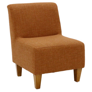Slipper Chair in Orange Polyester Blend with Tapered Legs