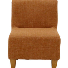 Slipper Chair in Orange Polyester Blend with Tapered Legs