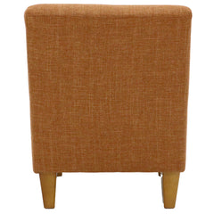 Slipper Chair in Orange Polyester Blend with Tapered Legs