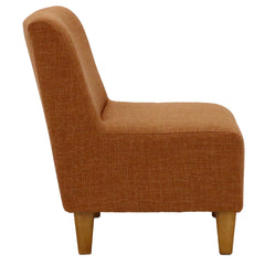 Slipper Chair in Orange Polyester Blend with Tapered Legs
