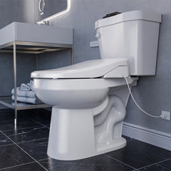 Smart Bidet Seat for Elongated Toilets in White