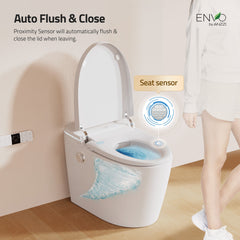 Smart Bidet Toilet, Dia, 1.28 GPF 1-Piece in White