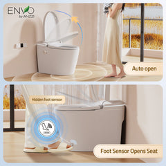 Smart Bidet Toilet, Dia, 1.28 GPF 1-Piece in White