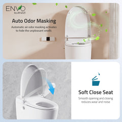 Smart Bidet Toilet, Dia, 1.28 GPF 1-Piece in White