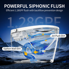 Smart Bidet Toilet, Elongated, Heated Seat, Bubble Wash, White