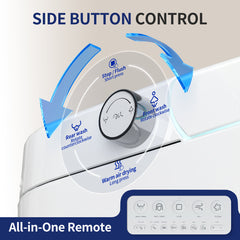 Smart Bidet Toilet, Elongated, Heated Seat, Bubble Wash, White