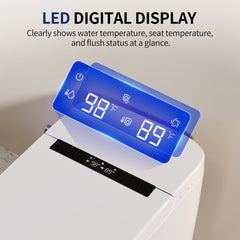 Smart Bidet Toilet, Elongated, Heated Seat, Bubble Wash, White