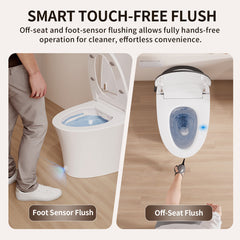 Smart Bidet Toilet, Tankless, Elongated, Heated Seat, White